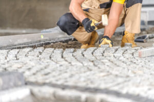 pavers being put on driveway